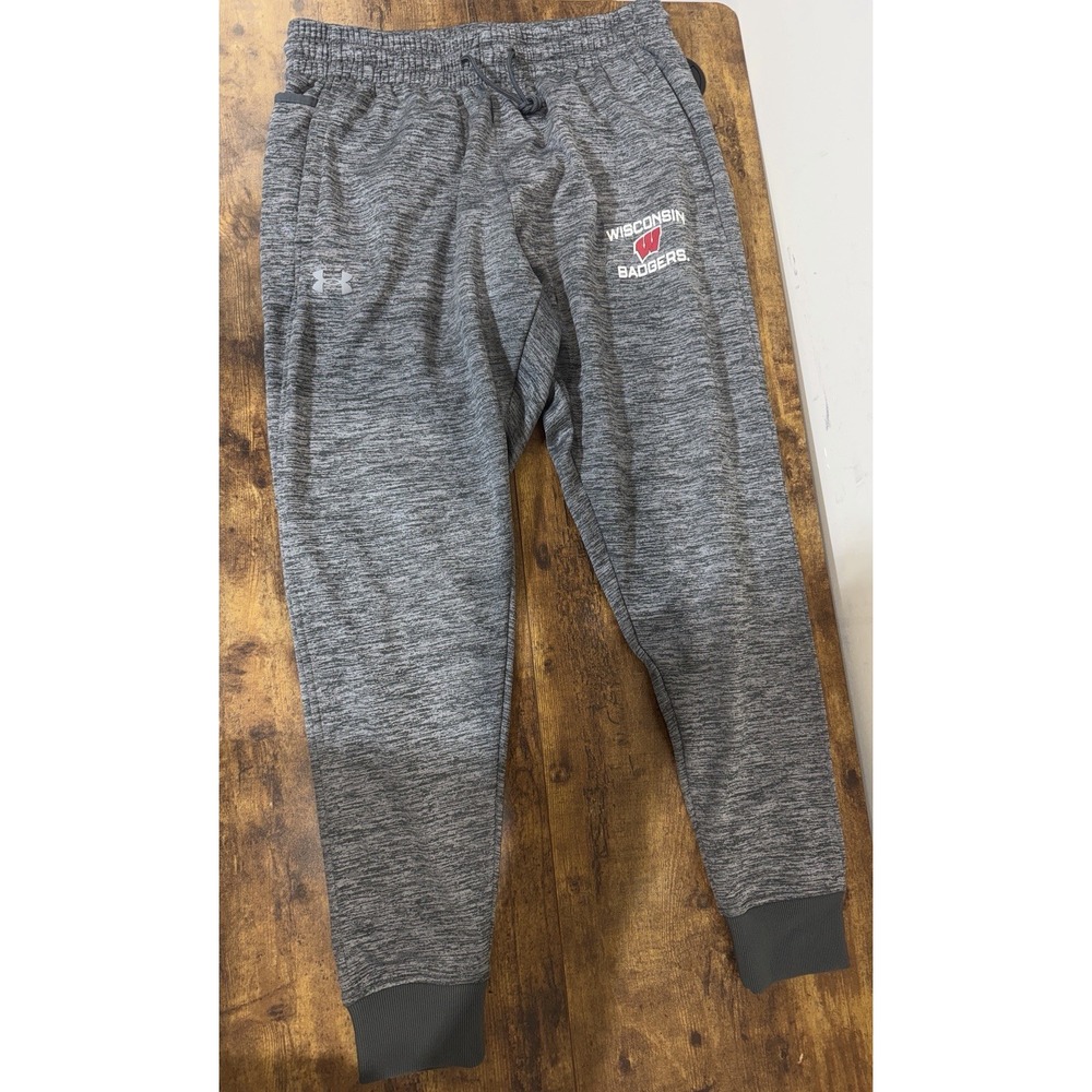 Wisconsin Badgers Under Armour Loose Sweatpants Tapered Legs Elastic Waistband L